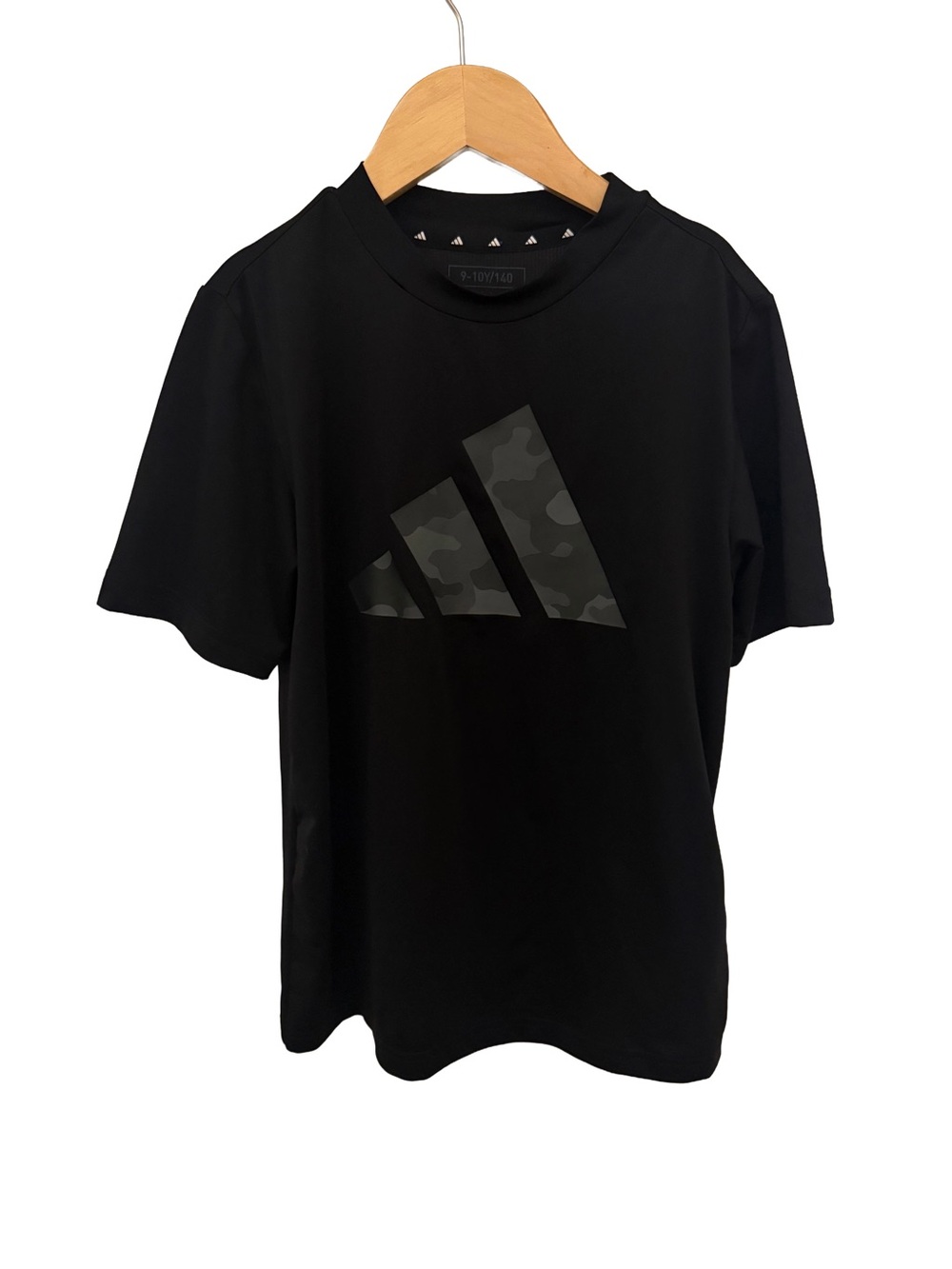 adidas Black Short Sleeve Tee with Camouflage Logo